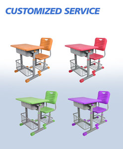 Дешевый пластиковый набор столов для учеников, стол и стулья для начальной школы, регулируемый по высоте, школьная парта и стул - Product Image 2