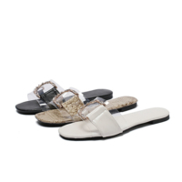 Sandales imperméables à bout rond en PVC pour femmes, chaussures plates d'extérieur