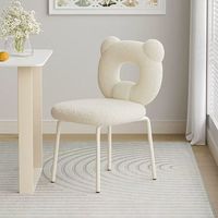 Chaise de coiffeuse légère en forme d'ours de luxe Chaise à dossier haut de gamme Chaise de maquillage pour chambre à coucher moderne