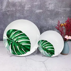 Porselen vazo yemek takımı kırılabilir assiette evlilik düğün için seramik renkli baskılı porselen tabak