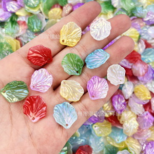 ลูกปัดอะคริลิกรูปเปลือกหอย รูปใบไม้เคลือบสี สำหรับทำเครื่องประดับ DIY - Product Image 1