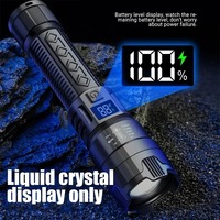 Linternas LED de Alta Potencia, Linterna Táctica Ultra Brillante, Lámpara con Carga USB, para Camping, Pesca, Defensa, con Zoom