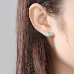 CZCITY 2024 Trendy <strong>Small</strong> Cute Opal <strong>Stud</strong> Earrings Women 925 Sterling <strong>Silver</strong> Clear Cubic Zirconia Women Ear <strong>Stud</strong> - Product Image 3