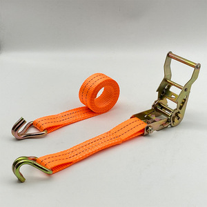 Correa de trinquete de poliéster de 38 mm con doble gancho en J para amarre de carga - Product Image 1