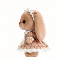 Peluche Lapin Marron Doux avec Bandeau, Adorable Lapin en Peluche Personnalisé avec Robe