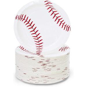 OEM Disposable 7-Inch Round Baseball Theme Paper <b>Plate</b> for Modern Birthday Party Decorations Factory Direct Supply - Product Image 1
