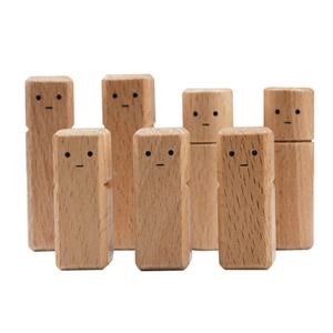 Muñecos de Madera de Haya con Forma de Personas, Juguetes de Madera Natural sin Acabado, Muñecos de Madera Pintados a Mano para Manualidades - Product Image 1