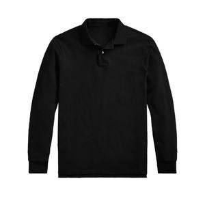 Camisa Polo de Manga Larga para Hombre, Estilo Vintage, Casual, Corte Ajustado, 100% Algodón, Cuello Acanalado, Lisa, al por Mayor - Product Image 5