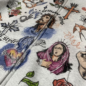 Pull à capuche de haute qualité unisexe Designer personnalisé sérigraphie sweat à capuche zippé Streetwear Tech polaire sweat à capuche zippé surdimensionné - Product Image 4