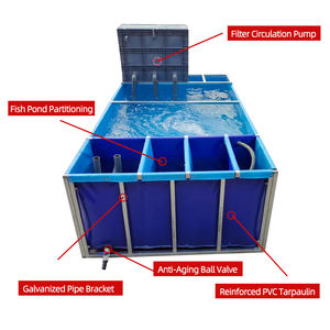 Tanque De Peixes De Plástico Para Fazenda/Lago De Peixes De Plástico Com Estrutura De Tubo Galvanizado Em Formato Quadrado/Equipamento De Grande Porte Para Criação Ao Ar Livre - Product Image 2