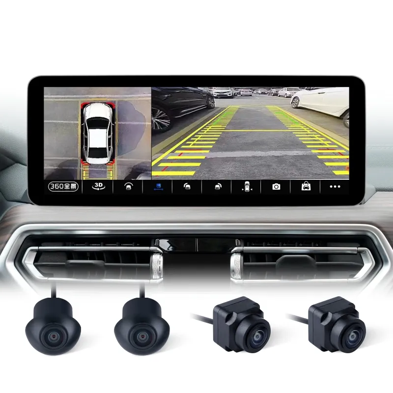 Système de caméra 12.3 pouces 4 + 64G 6 + 128G GPS Auto Electronics écran tactile voiture vidéo 2 Din stéréo Android autoradio 360 voiture Cameraa