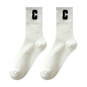 Chaussettes rayées noires <span class=keywords><strong>et</strong></span> blanches en coton, chaussettes longues à la mode <span class=keywords><strong>japonaise</strong></span>, douces <span class=keywords><strong>et</strong></span> confortables - Product Image 4