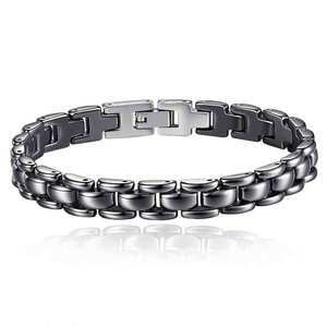 Correa de reloj de cerámica de 8 mm, negra y blanca, pulida, ajustable, tipo brazalete, joyería - Product Image 5