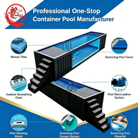 Piscine Conteneur Autoportante en Fibre de Verre pour Villa, 30 pieds de long, 20 pieds de large, avec Chauffage, Pompe et Couverture