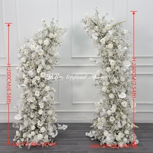 ซุ้มดอกไม้ประดิษฐ์จากผ้าไหมเทียม DKB สีสันปรับแต่งได้ เป็นมิตรกับสิ่งแวดล้อม สำหรับตกแต่งงานแต่งงาน สูง 7-8 ฟุต - Product Image 2