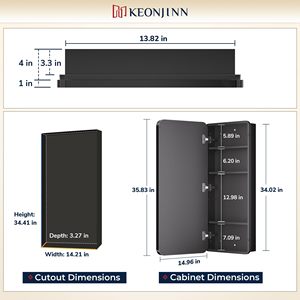 Botiquín de baño estrecho iluminado con LED, gabinete de almacenamiento de espejo alto montado en la pared con marco de metal - Product Image 3