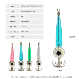 Nouvelles cannes à pêche à Led lumineuses, fournitures de fabrication de leurres, hameçon de gabarit de pêche, parapluie, pieuvre, calmar, hameçon de gabarit - Product Image 2