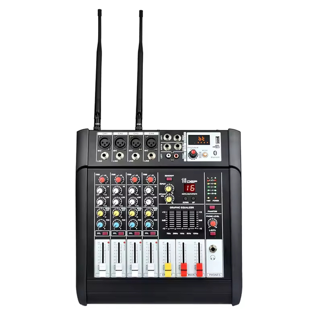 Professional DSP Mixer Amplifier, High Power PA System with Reverb/EQ/Mic Effects for Stage, Wedding & Outdoor Live Events