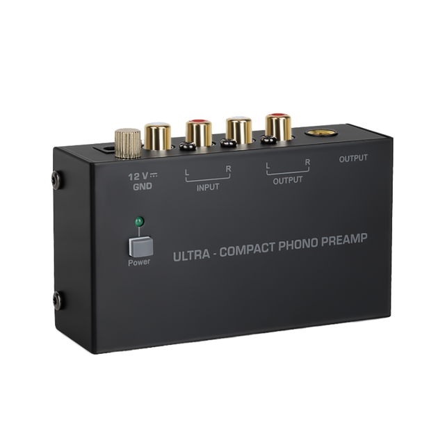 PP400 Ultra Compact 4-Channel 12V 8Ohm Home Amplifier with Phono Preamp for Turntable Metal Construction