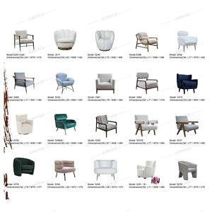 Ghế sofa đơn bọc vải mềm mại, khung gỗ sồi chắc chắn, nội thất phòng khách, phòng ngủ, phòng chờ hiện đại cho gia đình - Product Image 5