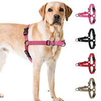 Harnais et laisse pour chien en nylon solide, réglable, respirant, réfléchissant, avec clip frontal, gilet de poitrine anti-évasion et résistant aux bris pour la promenade