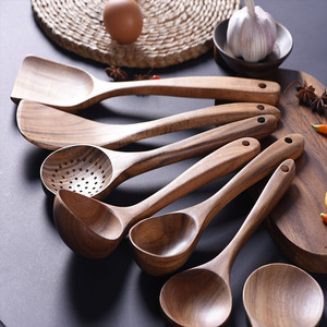 Set di 9 Utensili da Cucina Premium in Legno di Teak e Acacia, Cucchiai in Legno di Alta Qualità per Uso in Cucina - Product Image 6