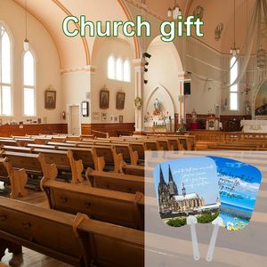 Ventagli portatili quadrati in PET per sublimazione, personalizzabili con LOGO, ideali per ospiti, chiese e uso quotidiano - Product Image 6