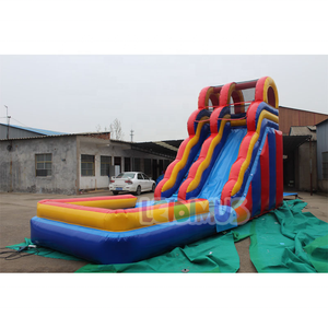 Toboggans gonflables en PVC commerciaux, <span class=keywords><strong>toboggan</strong></span> aquatique <span class=keywords><strong>gonflable</strong></span>, <span class=keywords><strong>toboggan</strong></span> <span class=keywords><strong>gonflable</strong></span> rose d'extérieur avec petite piscine à éclaboussures - Product Image 4