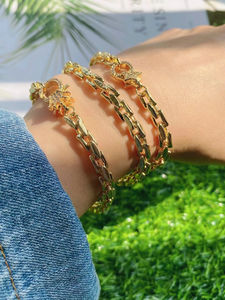 <span class=keywords><strong>Chapelet</strong></span> en laiton pour fabrication de bijoux, carré plaqué or, robuste, Hip Hop, vente en gros, - Product Image 3