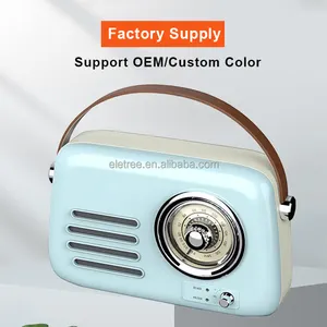 Eletree Easy To Use Large DialS Vintage Retro Portable Rechargeable Sw Am Fm Radio