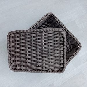 Fornitore all'ingrosso cestino quadrato in <span class=keywords><strong>vimini</strong></span> intrecciato in plastica rattan cestino per mobili per la casa negozio di stoccaggio cestino in rattan per esposizione di frutta - Product Image 5