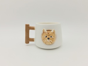 Custom 3D <strong>Husky</strong> Dog Ceramic Coffee Mug 11oz, Personalized Blue Eyes Puppy Tea <strong>Cup</strong> with Unique Wood Texture Handle Gift - Product Image 4