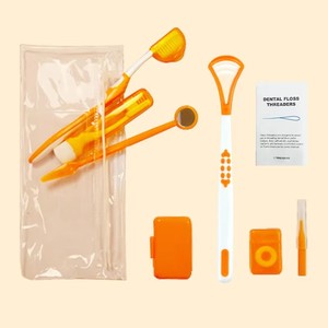 Set ortodontico per l'igiene orale di otto pezzi di spazzolatura filo interdentale specchio orale clinica dentale regalo - Product Image 6