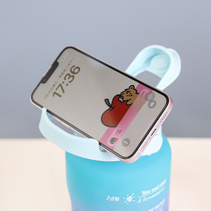 Gradient Color Sports Water Bottle 1000Ml Pop Up Lid Frosted Rainbow Design For Men And Women - Product Image 4