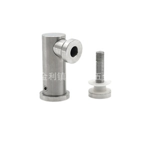 Connecteur en acier inoxydable pour verre avec vis pour support de main courante, finition miroir et sablée, tailles personnalisées disponibles - Product Image 1