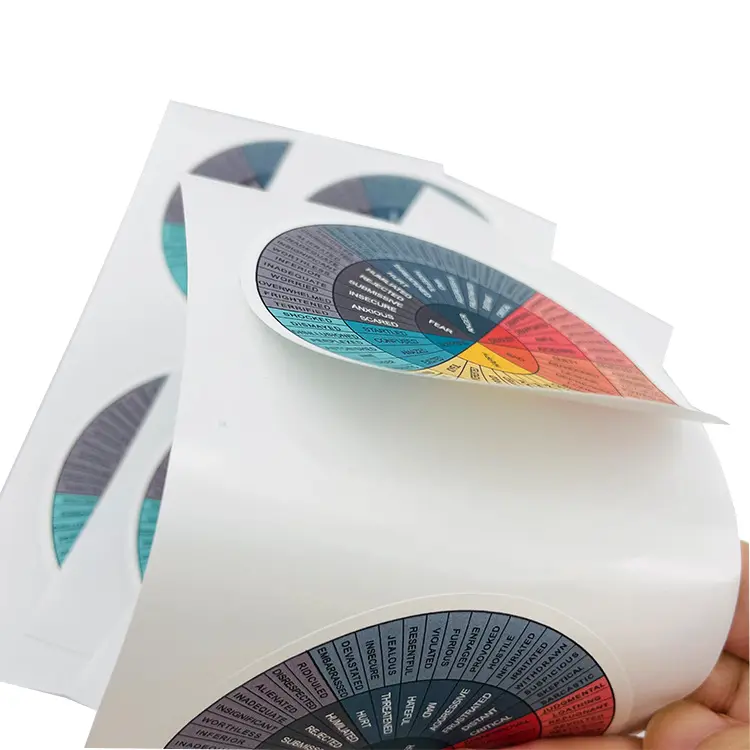 Nhãn dán Vòng biểu tượng tùy chỉnh Vinyl không thấm nước dính tổng hợp giấy dán