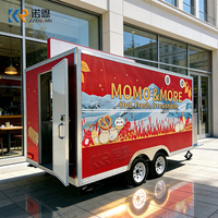 Camions de restauration entièrement équipés, remorque de camion de restauration de 4 mètres pour dumplings et momos, cuisine commerciale avec double évier et tiroir-caisse