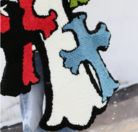 Tapis de chambre à coucher à motif croisé irrégulier, inspiré du luxe, tufté, fait main, style européen et américain, décoration intérieure
