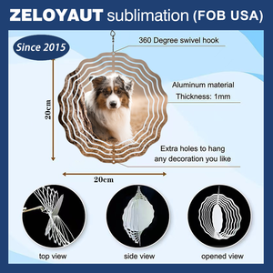 Hoja de aluminio personalizada Transferencia de Calor metálico <span class=keywords><strong>viento</strong></span> Spinners sublimación forma de onda <span class=keywords><strong>viento</strong></span> Spinner espacios en blanco para la decoración del jardín - Product Image 3