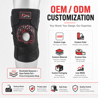 Genouillère de compression avec soutien articulaire, rembourrée en nylon et coton, protection professionnelle avec stabilisateurs latéraux