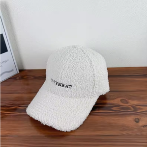 Casquette de baseball en sherpa épaisse et chaude pour l'hiver, nouveau style hip-hop, broderie de lettres, chapeaux d'ange pour femmes, appropriés pour le travail, pour hommes - Product Image 2