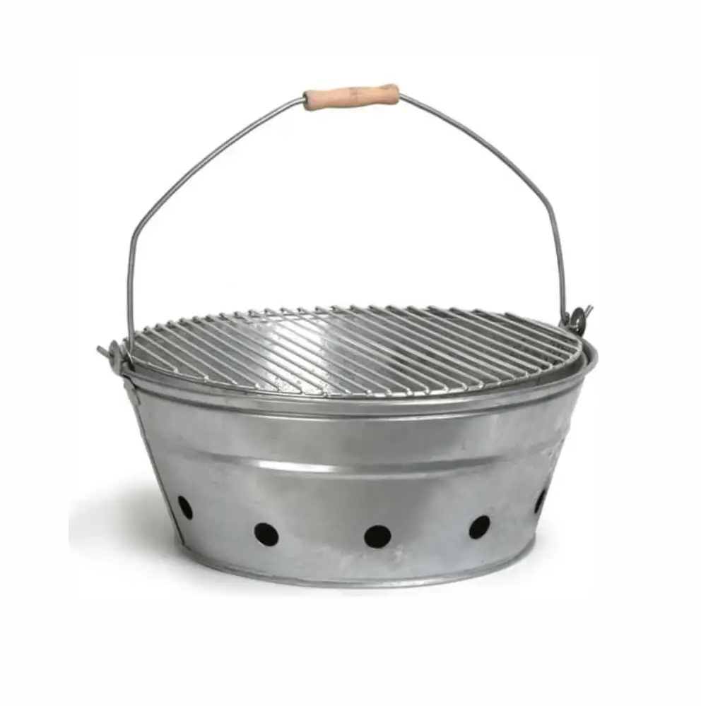 Giardino esterno Zincato Barbecue Secchio/Metallo Portatile Barbecue di Barili