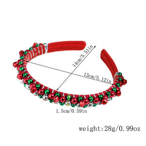 Cổ Điển Màu Đỏ Màu Xanh Lá Cây Giáng Sinh Headband Dễ Thương Giáng Sinh Đính Cườm Trang Trí Headband Mỏng Cạnh Đàn Hồi Headband Cho Kỳ Nghỉ - Product Image 6
