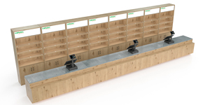 <strong>Industrial</strong> <strong>Style</strong> Black Metal Cashier Counter for Coffee Shop Durable Construction with Adjustable Interior <strong>Shelving</strong> - Product Image 3