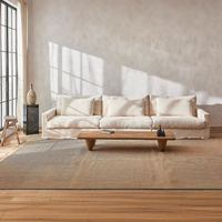 Ensemble de canapés modulaires en bois de style nordique, simple, avec revêtement en tissu, pour hôtel, villa, salon, appartement, rembourrage en éponge