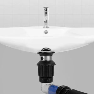 Accessori Universali per <span class=keywords><strong>Bagno</strong></span>, Filtro Anti-Intasamento per Lavabo, Tubo di Scarico Flessibile in Plastica Nera con Deodorante - Product Image 2