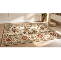 Tapis en polyester Benyi fabriqué à la machine, imprimé sur mesure, avec dos antidérapant, lavable, pour salon, grand tapis en rouleau, vente en gros