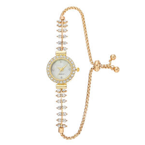 Reloj de cuarzo redondo de moda para mujer con esfera pequeña y pulsera ajustable Reloj de diamantes de imitación - Product Image 6