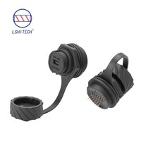 Connecteur femelle mini USB Lshitech M20.8 et câble d'extension 0,3-1m, étanche IP67, pour applications industrielles et automobiles