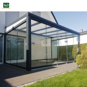 CE omologato sunrooms 4 stagione wintergarten slant <span class=keywords><strong>balcone</strong></span> giardino d'inverno scorrevole vetrata veranda con parete di <span class=keywords><strong>vetro</strong></span> scorrevole - Product Image 1